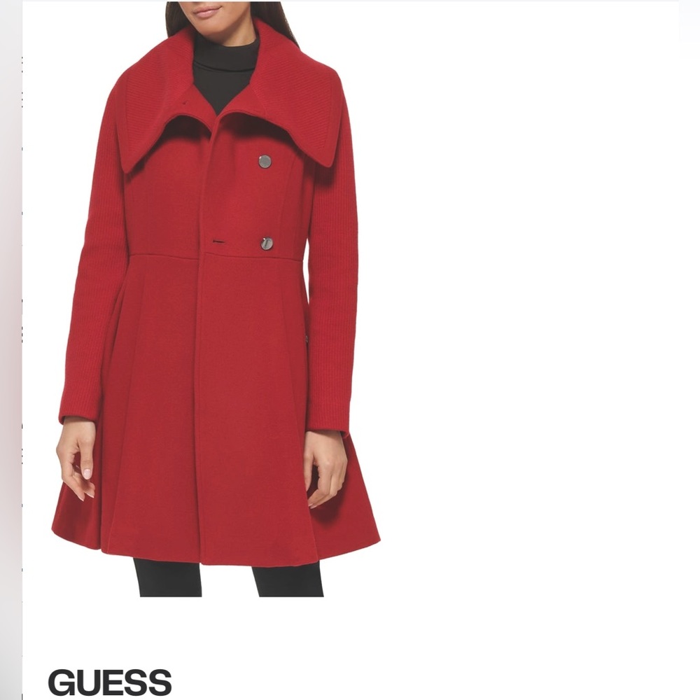 Beautiful, Button Front Skirted Wool Blend Coat